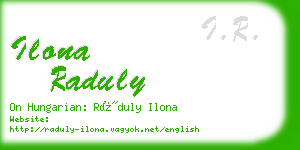 ilona raduly business card